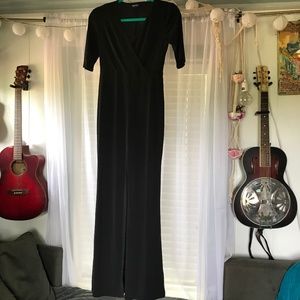 NWOT Long Black dress with slit in front center